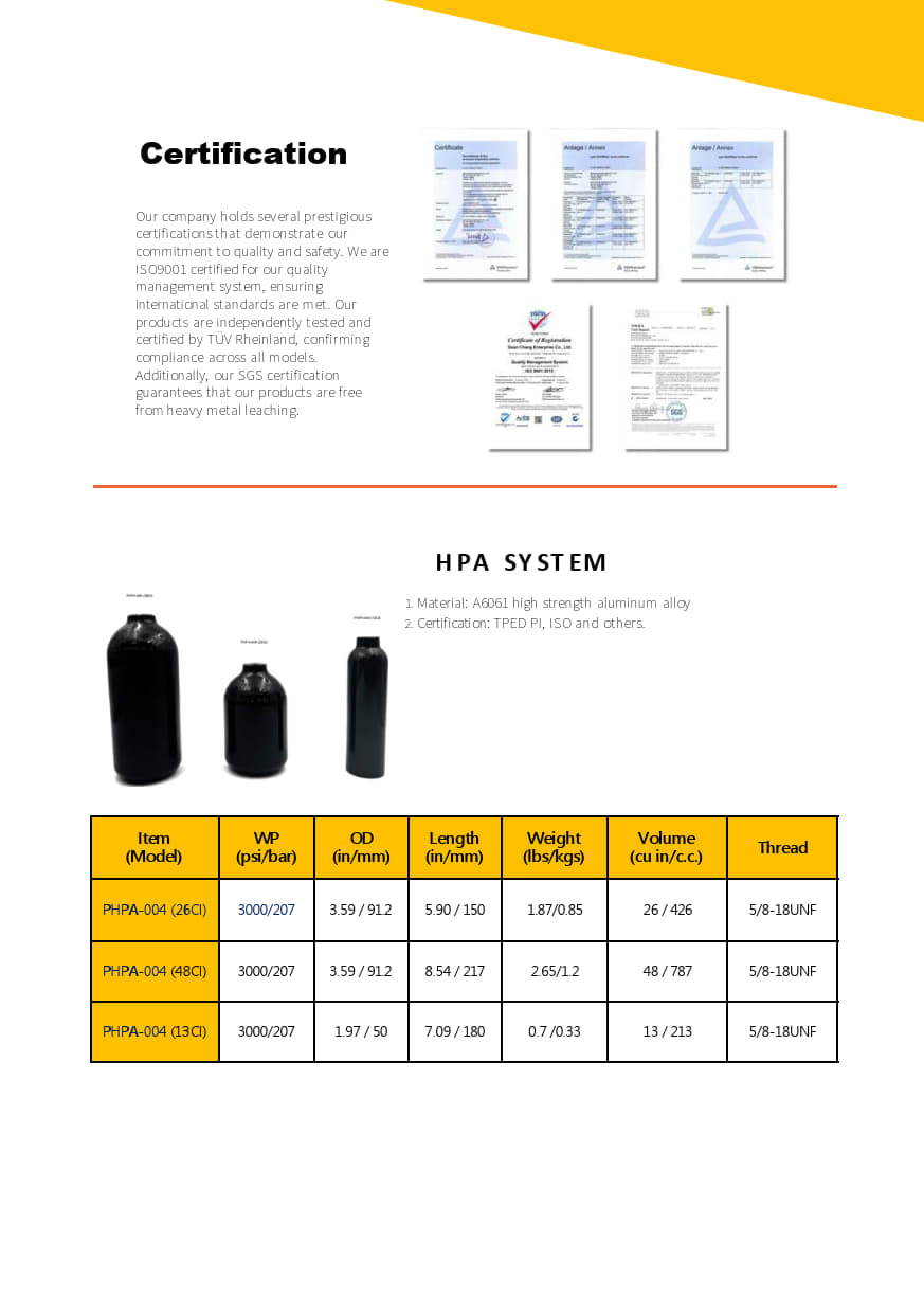 Aluminum HPA Tank