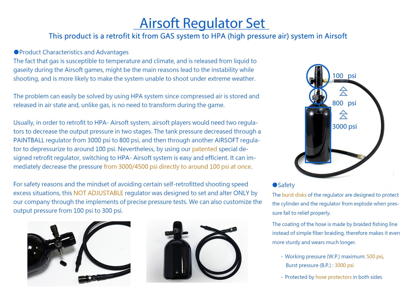 PHPA-001 Airsoft Fixed PSI regulator