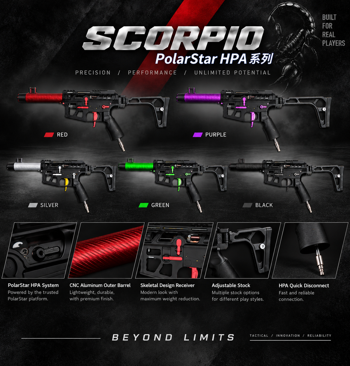 SCORPIO PolarStar JACK HPA – 155mm | 5 Colors SAME PERFORMANCE. DIFFERENT ATTITUDE. Five colors. One proven PolarStar HPA platform.