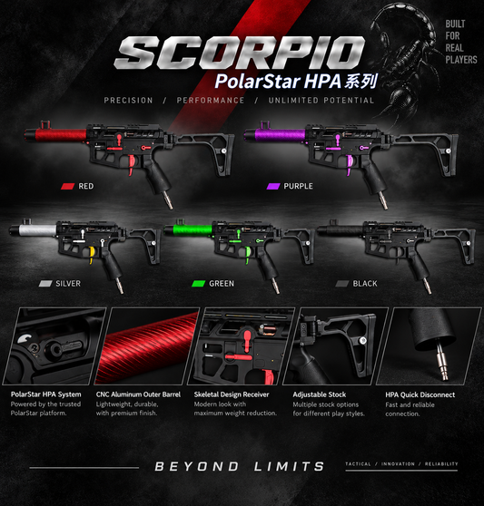 SCORPIO PolarStar JACK HPA – 155mm | 5 Colors SAME PERFORMANCE. DIFFERENT ATTITUDE. Five colors. One proven PolarStar HPA platform.